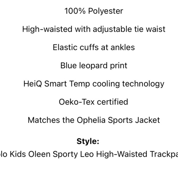 Molo Kids Blue Animal Print Joggers Euro 170/176. So 14 to 16 US - Picture 5 of 6